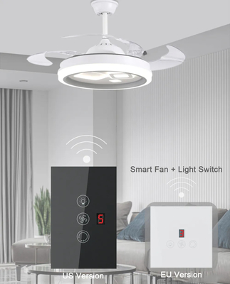 Glomarket Tuya Wifi Fan Light Switch Touch 3 In 1 Switch 5 ρυθμιστική ταχύτητα οροφής Fan Switch για Alexa Google Home