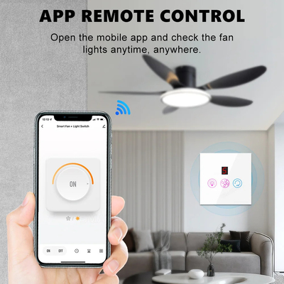 Glomarket Tuya Wifi Fan Light Switch Touch 3 In 1 Switch 5 ρυθμιστική ταχύτητα οροφής Fan Switch για Alexa Google Home