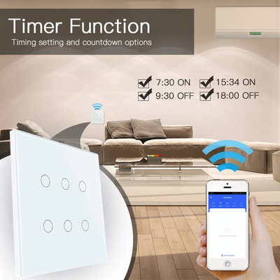 Glomarket Smart Wifi Βραζιλία 118*124 Switch Δουλειά με Google Alexa Βοηθός Tuya Smart Light Switch για το σπίτι