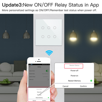 Glomarket Smart Wifi Βραζιλία 118*124 Switch Δουλειά με Google Alexa Βοηθός Tuya Smart Light Switch για το σπίτι