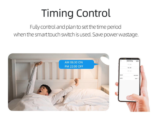 Glomarket Tuya WiFi Zigbee Smart Light Switch Πιέστε το κουμπί του τοίχου 1/2/3 Gang Εργασία με την Alexa Google Home