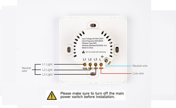 Glomarket Tuya Wifi Smart Wall Light Switch 1/2/3 Gang Support Voice/app/touch Control με οθόνη εμφάνισης θερμοκρασίας