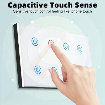 Glomarket Smart Home 8 Gang Wall Switch US Standard Tuya Voice APP Απομακρυσμένος έλεγχος ασύρματος τοίχου Touch Light Switch