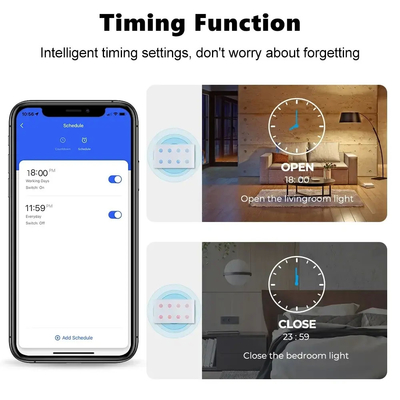 Glomarket Smart Home 8 Gang Wall Switch US Standard Tuya Voice APP Απομακρυσμένος έλεγχος ασύρματος τοίχου Touch Light Switch