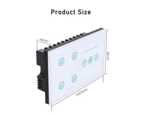 Glomarket Tuya Smart Wall Touch Switch Glass Panel Ηλεκτρικό φως και ανεμιστήρας Διακόπτης Smart Life Alexa φωνητικό έλεγχο