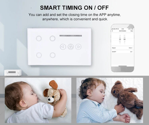 Glomarket Tuya Smart Wall Touch Switch Glass Panel Ηλεκτρικό φως και ανεμιστήρας Διακόπτης Smart Life Alexa φωνητικό έλεγχο