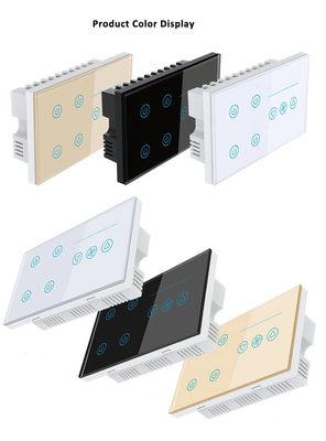 Glomarket Tuya Smart Wall Touch Switch Glass Panel Ηλεκτρικό φως και ανεμιστήρας Διακόπτης Smart Life Alexa φωνητικό έλεγχο