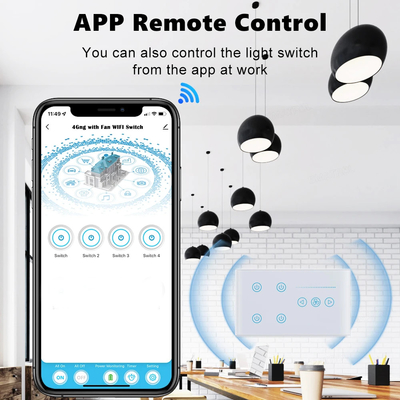 Glomarket Tuya Smart Wall Touch Switch Glass Panel Ηλεκτρικό φως και ανεμιστήρας Διακόπτης Smart Life Alexa φωνητικό έλεγχο