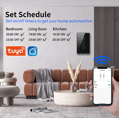 Glomarket Tuya Smart Switch Wifi US Ηλεκτρικός διακόπτης τοίχου Google Home Alexa Light Lamp Touch Switch App Control