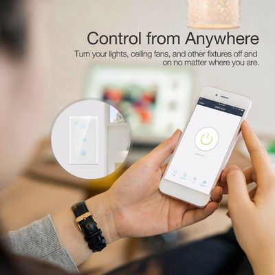 Glomarket New Design Products Tuya Smart Wifi Wall Switch Us Κανονικό Παγκόσμιο Πίνακα Αγγίγματος Γυαλί Φως Υποστήριξη Επικοινωνίας Επικοινωνίας Επικοινωνίας