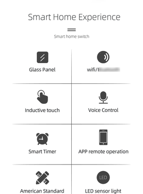 Glomarket New Design Products Tuya Smart Wifi Wall Switch Us Κανονικό Παγκόσμιο Πίνακα Αγγίγματος Γυαλί Φως Υποστήριξη Επικοινωνίας Επικοινωνίας Επικοινωνίας