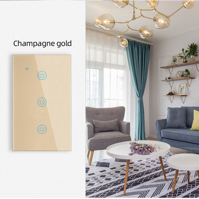 Glomarket New Design Products Tuya Smart Wifi Wall Switch Us Κανονικό Παγκόσμιο Πίνακα Αγγίγματος Γυαλί Φως Υποστήριξη Επικοινωνίας Επικοινωνίας Επικοινωνίας