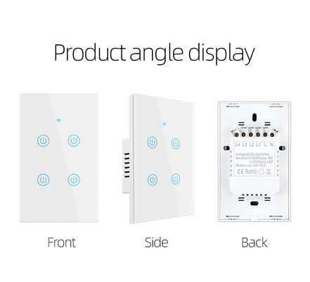 Glomarket New Design Products Tuya Smart Wifi Wall Switch Us Κανονικό Παγκόσμιο Πίνακα Αγγίγματος Γυαλί Φως Υποστήριξη Επικοινωνίας Επικοινωνίας Επικοινωνίας
