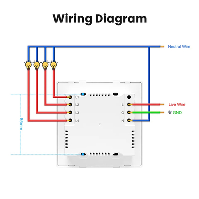 Glomarket Smart Wifi Βραζιλία Standard Smart Home Tuya Smart 4 Gang Switch And Socket Wifi Smart Wall Socket Δουλεύει με την Alexa
