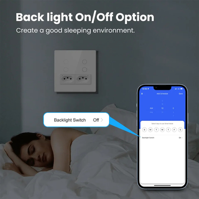 Glomarket Smart Wifi Βραζιλία Standard Smart Home Tuya Smart 4 Gang Switch And Socket Wifi Smart Wall Socket Δουλεύει με την Alexa