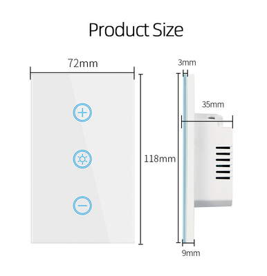Glomarket US Standard Dimmer Wireless Switch Ηλεκτρικός έξυπνος διακόπτης έξυπνος διακόπτης τοίχου διακόπτης φωτός διακόπτης έξυπνος οικιακός αυτοματισμός