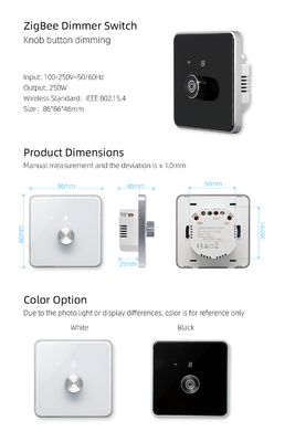 Glomarket Smart Home Dimmer Switch Tuya Zigbee Voice Control Knob Dimming Ρυθμίστε τη φωτεινότητα με ψηφιακή οθόνη