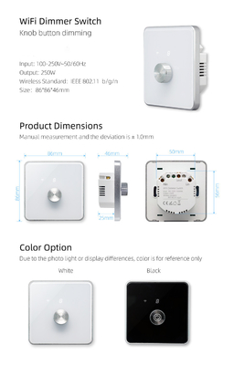 Glomarket Smart Home Dimmer Switch Tuya Zigbee Voice Control Knob Dimming Ρυθμίστε τη φωτεινότητα με ψηφιακή οθόνη