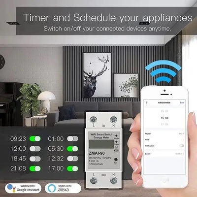 Glomarket Wifi Tuya/Smart Life App Απομακρυσμένος έλεγχος Προστατευτής έξυπνου κυκλώματος Αναμεταχειριστική συσκευή Διακόπτης διακόπτη μετρητή ενέργειας