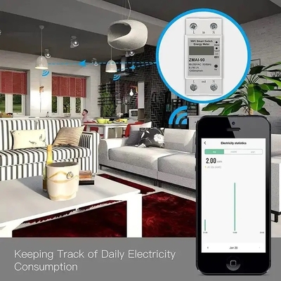 Glomarket Wifi Tuya/Smart Life App Απομακρυσμένος έλεγχος Προστατευτής έξυπνου κυκλώματος Αναμεταχειριστική συσκευή Διακόπτης διακόπτη μετρητή ενέργειας
