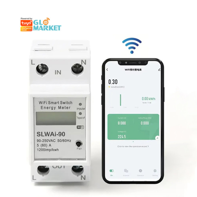 Glomarket Wifi Tuya/Smart Life App Απομακρυσμένος έλεγχος Προστατευτής έξυπνου κυκλώματος Αναμεταχειριστική συσκευή Διακόπτης διακόπτη μετρητή ενέργειας