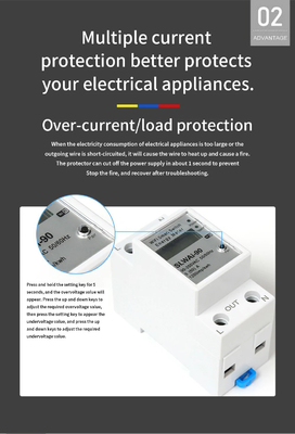 Glomarket Wifi Tuya/Smart Life App Απομακρυσμένος έλεγχος Προστατευτής έξυπνου κυκλώματος Αναμεταχειριστική συσκευή Διακόπτης διακόπτη μετρητή ενέργειας