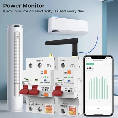 Διακόπτης κυκλώματος Wifi Smart Switch Tuya Smart 1p 2p 3p 4p Smart Home System Ηλεκτρικό κύκλωμα 4P MCB Smart Break