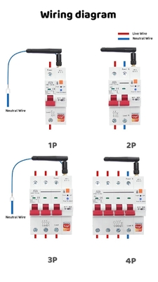 Διακόπτης κυκλώματος Wifi Smart Switch Tuya Smart 1p 2p 3p 4p Smart Home System Ηλεκτρικό κύκλωμα 4P MCB Smart Break