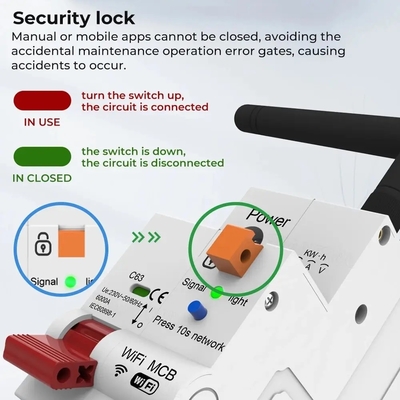 Διακόπτης κυκλώματος Wifi Smart Switch Tuya Smart 1p 2p 3p 4p Smart Home System Ηλεκτρικό κύκλωμα 4P MCB Smart Break