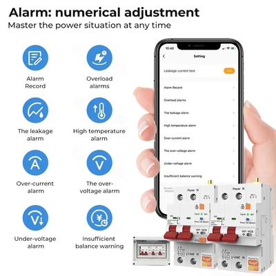 Διακόπτης κυκλώματος Wifi Smart Switch Tuya Smart 1p 2p 3p 4p Smart Home System Ηλεκτρικό κύκλωμα 4P MCB Smart Break