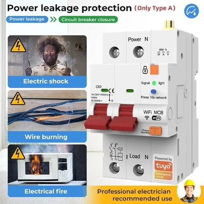 Διακόπτης κυκλώματος Wifi Smart Switch Tuya Smart 1p 2p 3p 4p Smart Home System Ηλεκτρικό κύκλωμα 4P MCB Smart Break