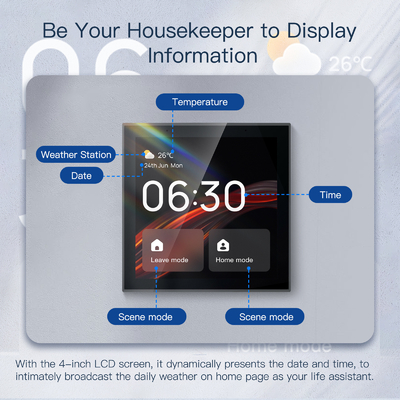 Glomarket Tuya Smart 4 ιντσών Πολυλειτουργικό Πίνακα ελέγχου οθόνης αφής Alexa Voice Zigbee Κεντρικό έλεγχο
